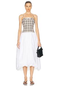 Платье-бюстье миди Pfeiffer Simkhai, Midnight Gingham