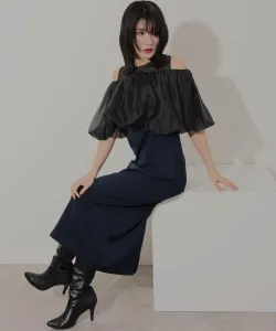 Платье с пышным подолом, свадебное платье, вечернее платье, платье для приглашения, платье для торжественного случая, платье для встречи выпускников Pourvous, цвет Navy