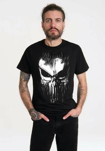 Футболка с принтом MARVEL - PUNISHER STRIPED SKULL LOGOSHIRT, черный