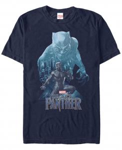 Мужская футболка с коротким рукавом marvel black panther blue panther silhouette pose Fifth Sun, синий