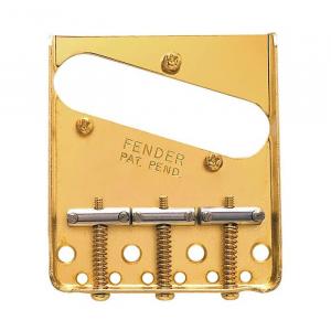 Подлинный бридж Fender Vintage Tele 3-Saddle - GOLD, 099-0806-200