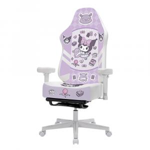 Игровое кресло Yunaseer Pretender, Model 6 Kuromi, алюминий, подставка для ног, фиолетовый/белый