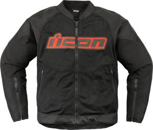 Куртка мотоциклетная Icon overlord3 из сетчатого хлопка., Black/Red