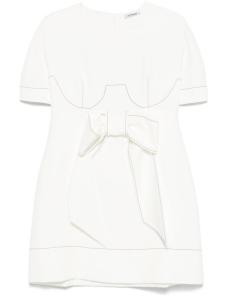 Платье мини с контрастной строчкой Parlor, нейтральный цвет