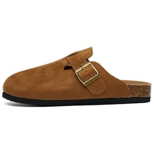 Противоскользящие тапочки с закрытым носком унисекс Topland, темно-коричневый