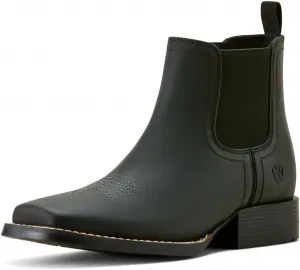 Мужские вестерн-бежи ARIAT Booker Chelsea с широким квадратным носком, черный