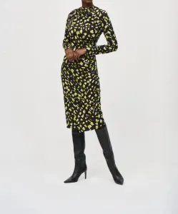 Платье-футляр миди с абстрактным принтом, черно-разноцветное Joseph Ribkoff