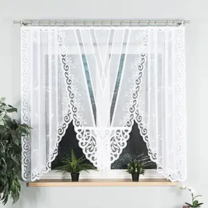 ROZALIA - Готовая жаккардовая штора с подгибом по низу - 250x160 см - белый цвет MARKIZETA HOME