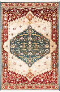 Ковер SAFAVIEH, 100 x 148 см, Kashan Collection, Blue & Red, традиционный восточный дизайн, не линяет и прост в уходе, идеален для помещений с высокой проходимостью: прихожая, гостиная, спальня (KSN300A)