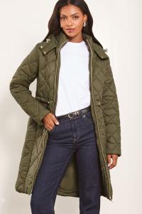 Стеганое пальто, устойчивое к дождю Lipsy, зеленый