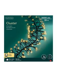Lumineo Гирлянда CLUSTER 3000LED, 28 м, черный кабель, цвет «мягкое золото»
