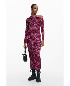 Женское клетчатое платье в психоделическом стиле Desigual, Dark pink