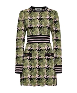 Жаккардовое платье Silvian Heach, зеленый