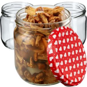 KADAX Банки для консервирования с крышками "Салла", банки для варенья, баночки для консервирования, 425 мл, сердце, 24 шт. в упаковке