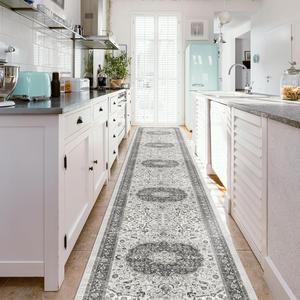 Ковровая дорожка Hy Hao Yun Lai для кухни, 77х427 см, серый