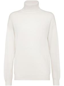 Brunello Cucinelli кашемировый джемпер с воротником-стойкой, белый