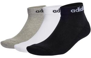 Носки ADIDAS Linear Ankle Socks Cushioned Socks 3 Pairs, серый/белый/черный