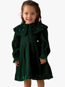 Детское платье с длинными рукавами и вышитым бантом Angel & Rocket