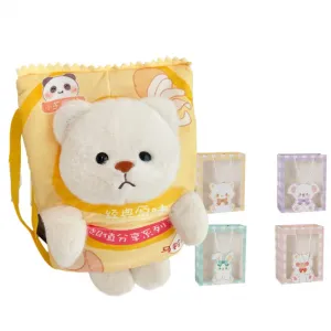 Милый рюкзак в виде медвежонка-гамбургера, персонализированная плюшевая кукла с мультяшным медвежонком, высота 28 см Handsome