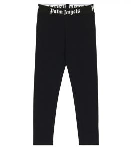 Леггинсы из смесового хлопкового джерси Palm Angels, черный