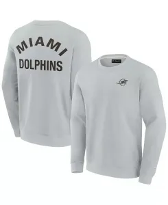 Мужская и женская супермягкая толстовка с круглым вырезом Miami Dolphins Fanatics, серый
