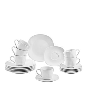 Кофейный сервиз квадратной формы 18 шт Boxxx, белый