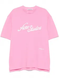 Футболка с вышитым логотипом Acne Studios, розовый