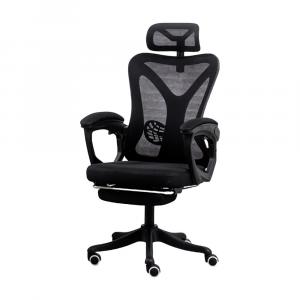 Игровое кресло Insdea YKA024 с подставкой для ног, черное