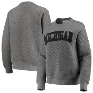 Женский стеганый пуловер Pressbox Heather Charcoal Michigan Wolverines Moose, цвет Mic Grey