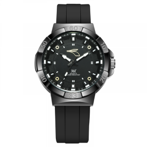 361° Часы мужские с кварцевым механизмом и силиконовым ремешком, черный циферблат