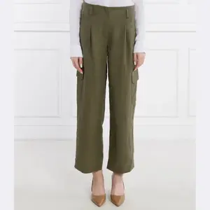 Льняные брюки-карго свободного кроя Riani, зеленый