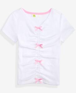 Детский топ с V-образным вырезом и присборенным бантом (5-20 лет) Epic Threads, Bright White