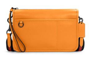 COACH Наследственная овчинная наплечная сумка, кросс-боди средний унисекс кремовый конфетно-оранжевый