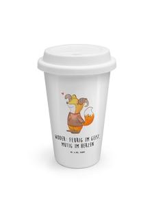 Кружка на вынос с астрологическим знаком Овна и надписью белого цвета Mr. & Mrs. Panda