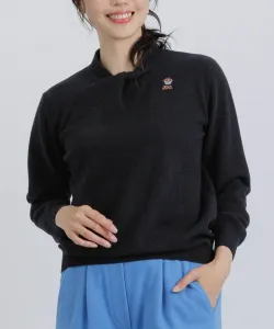 Вязаный свитер с перекрученным воротником из 100% шерсти Studio Picone, цвет Black (001)