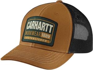 Carhartt мужская кепка с сетчатой спинкой и нашивкой, Carhartt Brown