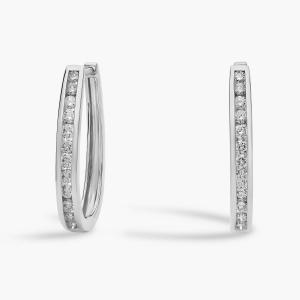 Серьги-кольца с овальными каналами из 14-каратного белого золота (1 карат, два в одном) Blue Nile