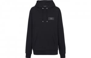 Толстовка с капюшоном на шнурке и нашивкой с логотипом BALMAIN, черный