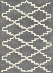 Ковер SAFAVIEH, 61 x 92 см, Chatham Collection Dark Grey/Ivory CHT721D ручной работы с узором trellis из премиальной шерсти