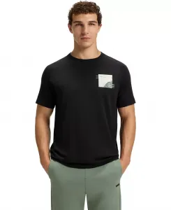 Мужская декоративная футболка с рефлективными элементами Relaxed-Fit Hugo Boss, черный