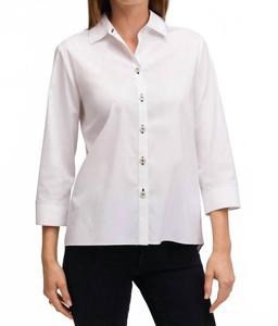 Белая блузка с черной строчкой в цвете белый/черный Foxcroft