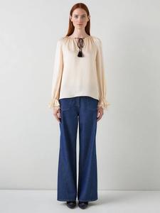 Топ Willa с фактурой молотого сатина L.K.Bennett, Ivory