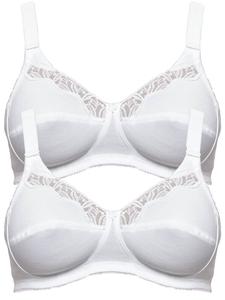 SUSA Бюстгальтер Minimiser бра 'Cotton' в белом цвете