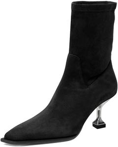 Женские стильные ботильоны с квадратным носком на шнуровке, удобный низкий каблук, для вечеринок и шопинга, короткие ботинки, размеры 4-16 США Wansseny, Black