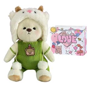 Сочлененная кукла медведь креативная милая и съемная одежда плюшевая кукла высота 30см Julebaby, белый