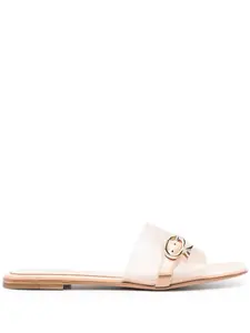 Босоножки с пряжкой и квадратным носком Gianvito Rossi, нейтральный