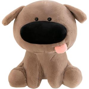 Мягкая игрушка щенок с большим носом и высунутым языком, высота 35см/45см JIZHUAN
