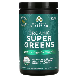 Пищевая Органическая Добавка Dr. Axe / Ancient Nutrition Super Greens, 200 г