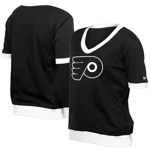 Женская черная футболка philadelphia flyers game day rhinestuds New Era