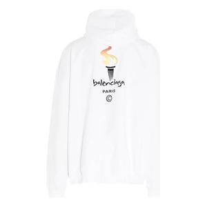 Худи Balenciaga Unisex Logo Oversize Sweatshirt White, белый